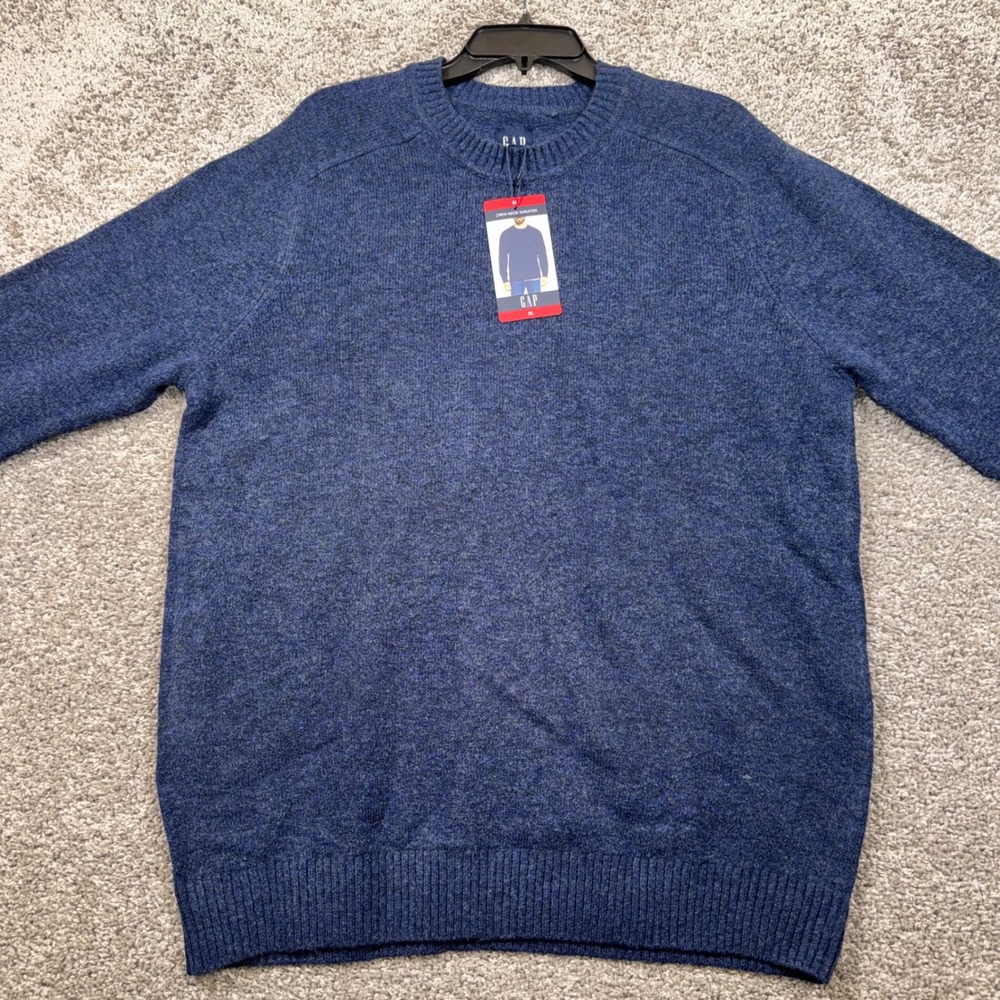 GAP Crew Neck Sweater Mens Stretch Navy Blue XL NEW